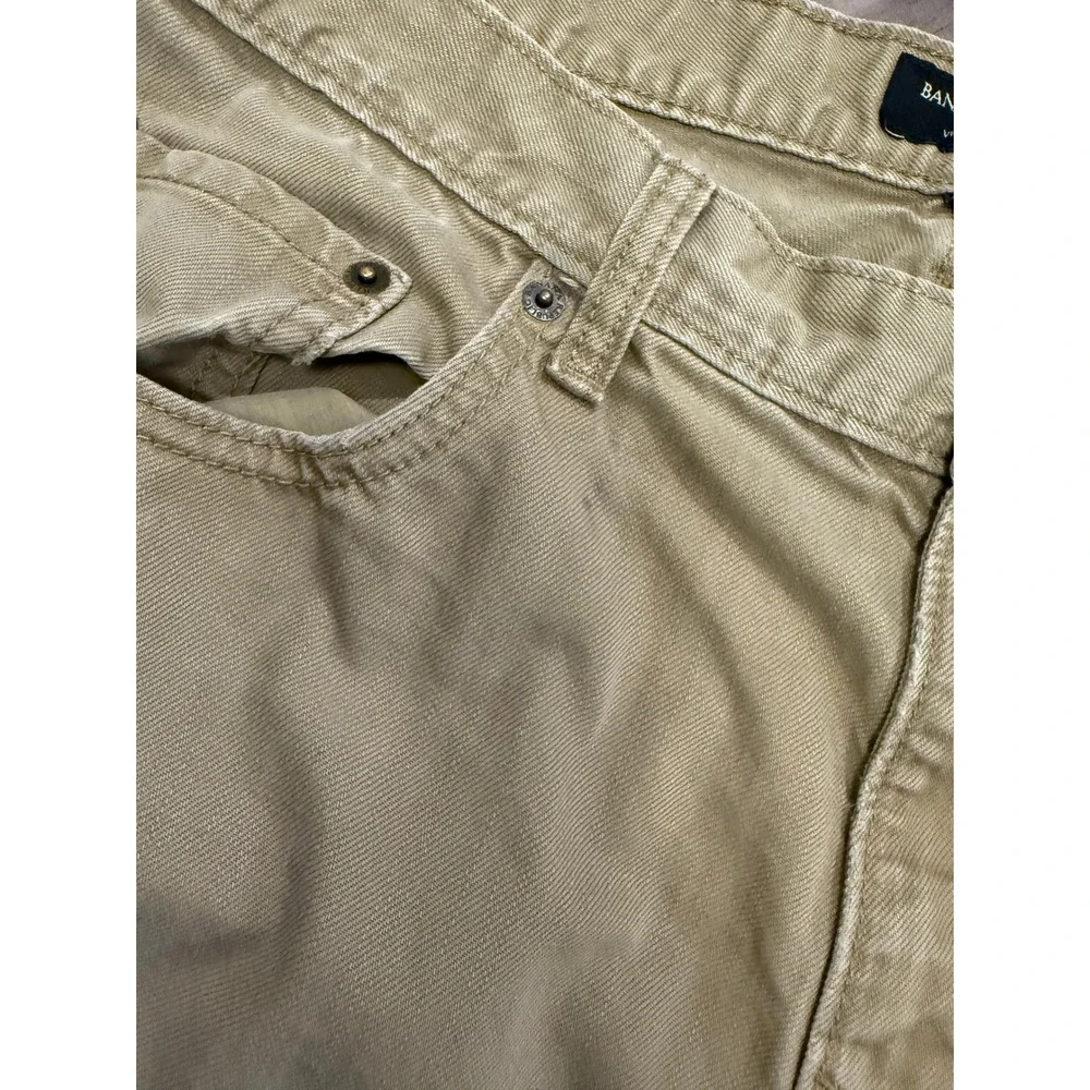 Banana Republic Vintage Straight Khaki Pants Mens 35x32 Tan Cotton Twill 5Pocket